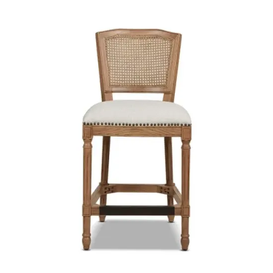 Jennifer Taylor Home Triomphe Rattan Wicker High Back Armless Counter Bar Stool image {6}
