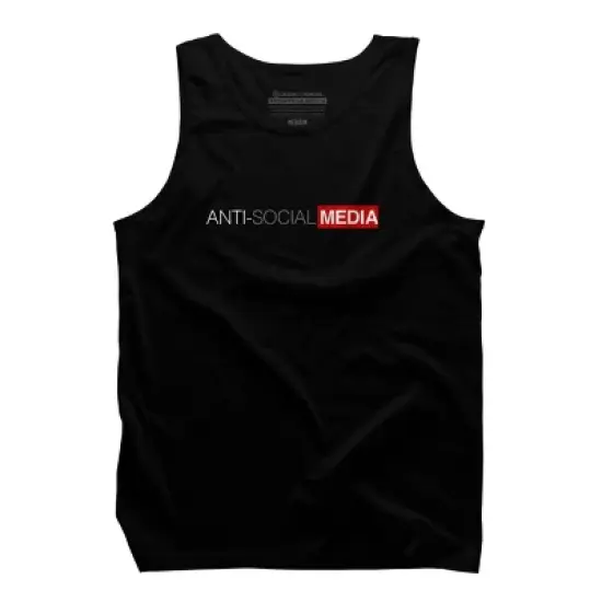 Men's Design By Humans Anti-Social Media By TWiP Tank Top image {4}