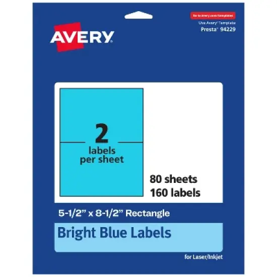 Avery Bright Blue Paper Labels, 5.5" x 8.5" Rectangle image {9}