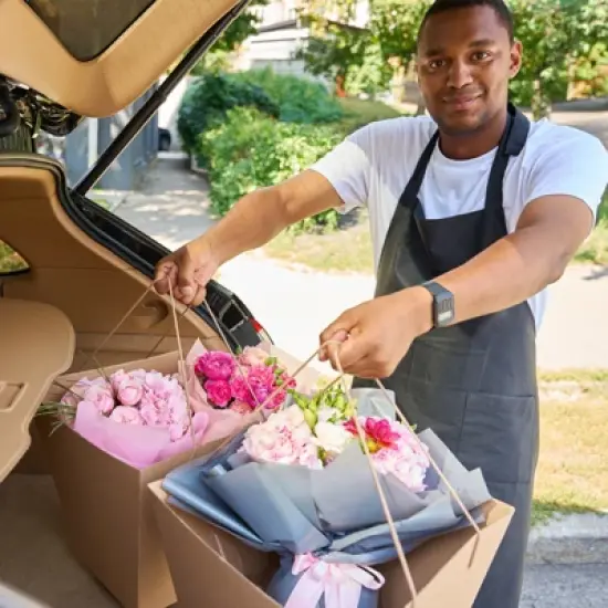 Unique Bargains Paper Bag with Handle Pack Bouquet Packaging Bag 12 pcs image {4}