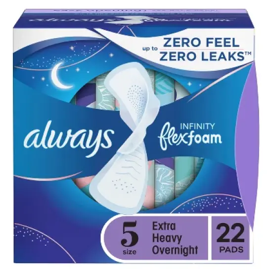 Always Infinity Extra Heavy Absorbency Overnight Sanitary Pads with Wings - Unscented image {10}