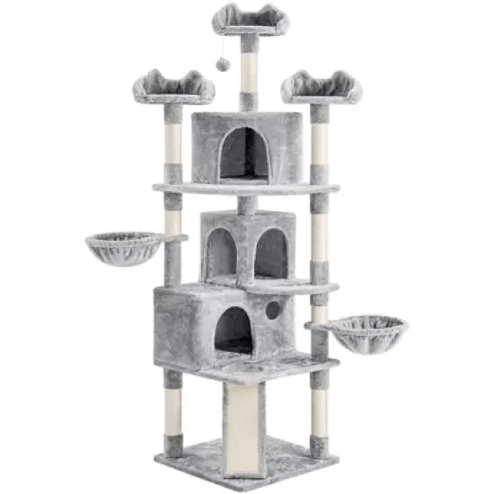 Yaheetech 76.5"H 5-Level Large Cat Tower with 3 Condos image {8}