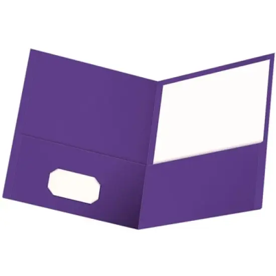 Oxford 2-Pocket Folder, 100 Sheet Capacity, Purple, Pack of 25 image {2}