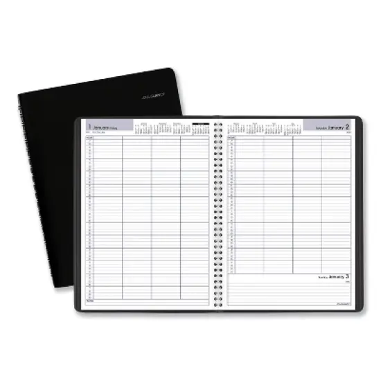 DayMinder Four-Person Group Daily Appointment Book, 11 x 8, Black Cover, 12-Month (Jan to Dec): 2026 image {6}