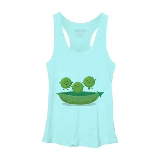 Women's Design By Humans Cute jumping peas in pod cartoon illustration By thefrogfactory Racerback Tank Top image {6}