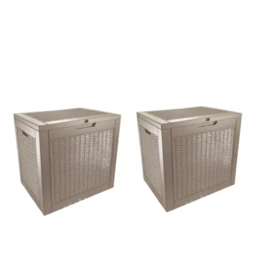 DSVIMOY Deck Boxes, 2-Piece 30 Gal Outdoor Storage Deck Box, Small Patio Storage Bin for Garden Tools image {8}