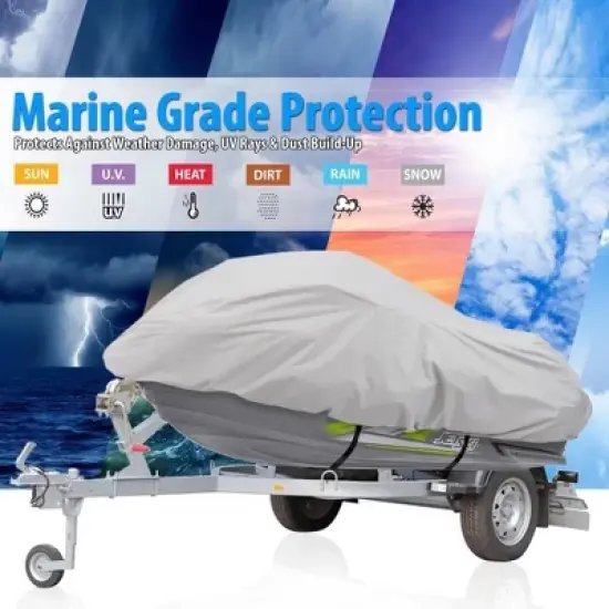 Protective Jetski Cover for Outdoor Storage with Marine Grade Waterproof Material, Fits Up to 102'' image {2}