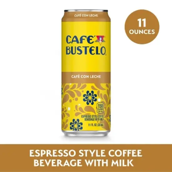 Cafe Bustelo Cafe Con Leche Espresso Style Beverage with Milk - 11 fl oz image {1}