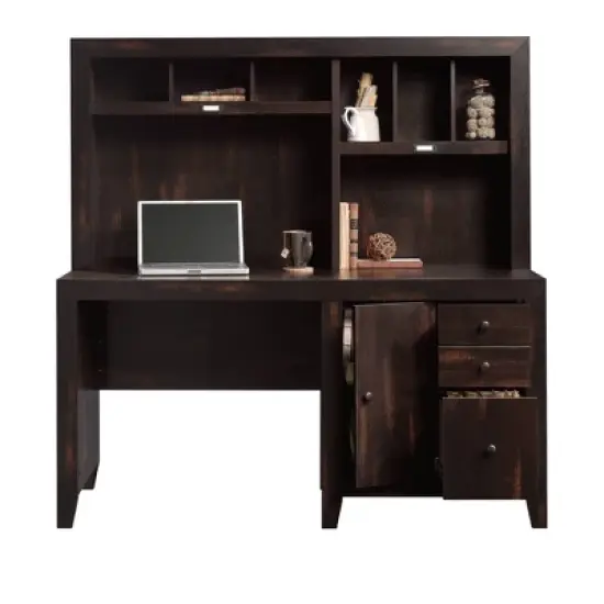 Dakota Pass Computer Desk with Hutch Light Brown - Sauder image {17}