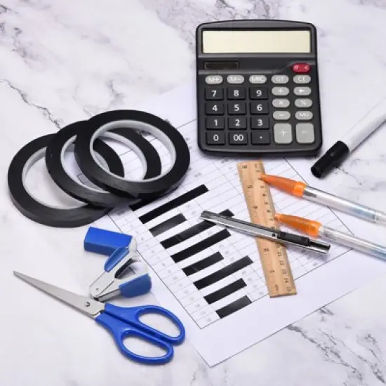 Unique Bargains Self-Adhesive Whiteboard Chart Line Art Artist Grid Marking Tape 2 Pcs image {4}