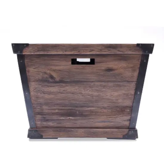 32-Inch Square Outdoor Fire Pit Table With Built-In Propane Storage And Wood-Look Concrete Top image {8}