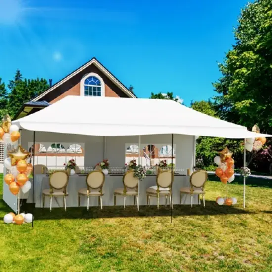 10x20 Pop Up Canopy Tent, Heavy Duty Commercial Easy Up Canopy with Removable Sidewalls, Awning & Roller Bag for Outdoor, Parties, Garden Gazebo Tent image {9}