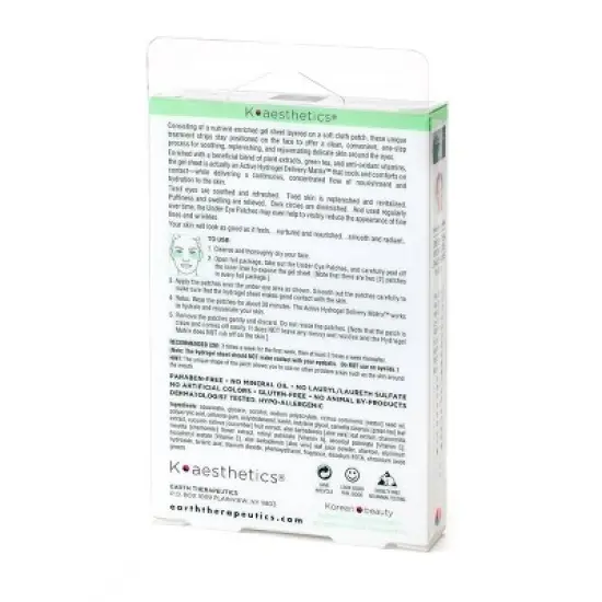 Earth Therapeutics Green Tea Hydrogel Under Eye Patches Facial Treatment - 5ct image {1}