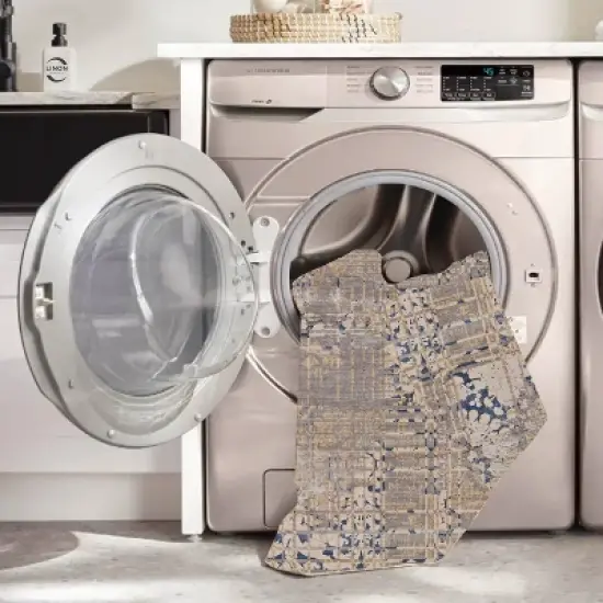 Selkirk Washable Outdoor Rug Navy/Sand - Linon image {7}