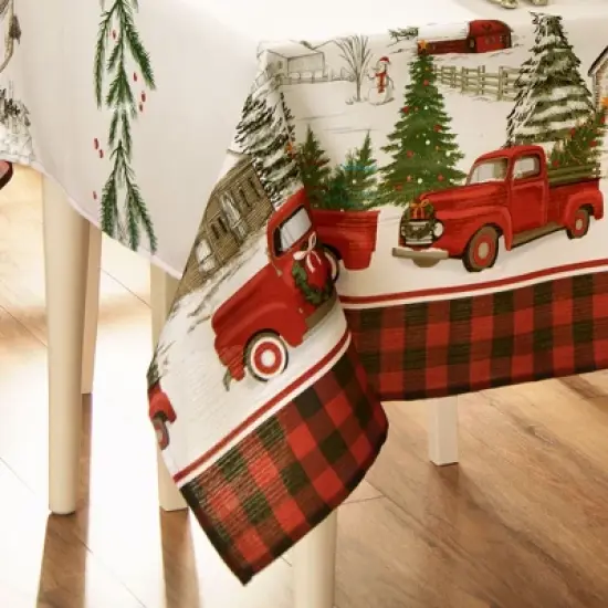 Elrene Vintage Christmas Tree Farm Holiday Tablecloth - Elrene Home Fashions image {2}
