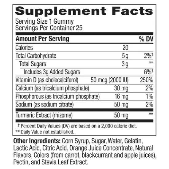 OLLY Post-Game Recover Gluten Free Gummies with Vitamin D, Turmeric & Electrolyte Dietary Supplements - Pineapple Flavor - 25ct image {3}