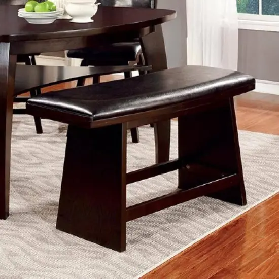 Bronswood&nbsp;Flared Legs Padded Leatherette Counter Dining Bench Black - HOMES: Inside + Out image {1}