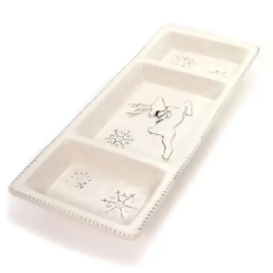 Burton & Burton 1.5 Inch Holiday Dance Sectional Plate , Reindeer Snowflakes (PC) image {1}