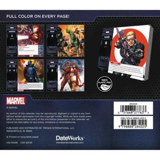 Trends International 2026 History of Marvel Dayata Time 6.12"x5.37" Box Calendar image {7}