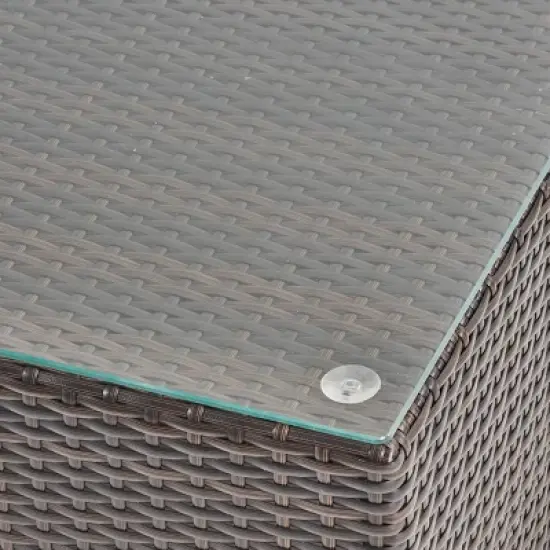 10pc Santa Rosa Wicker Patio Seating Sectional Set with Sunbrella Cushions Brown - Christopher Knight Home image {4}