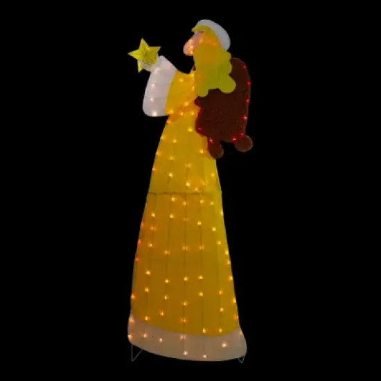 Northlight 72" Lighted 2D Yellow Chenille Angel Outdoor Christmas Decoration image {2}