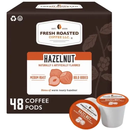 Fresh Roasted Coffee - 48 CT Hazelnut Flavored Single Serve Pods image {8}