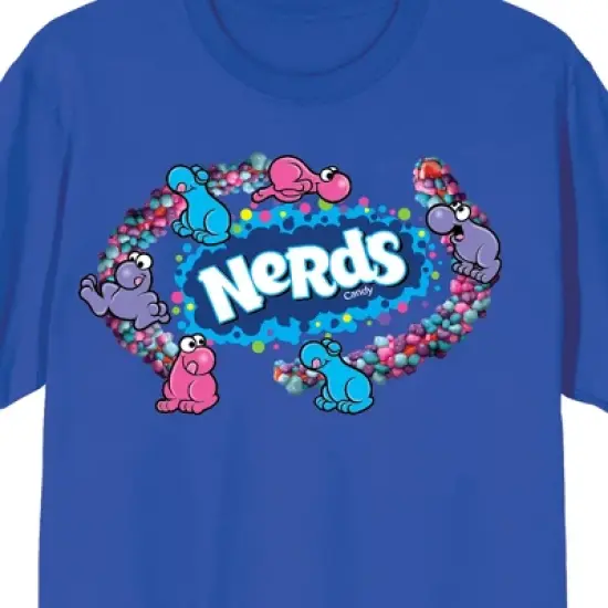 Nerds Candy And Character Crew Neck Short Sleeve Royal Blue Unisex T-shirt image {1}