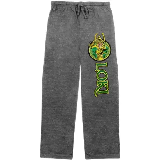Marvel Comics Presents Loki Classic Men's Graphite Heater Sleep Pajama Pants image {2}