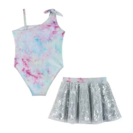 Andy & Evan Toddler  Swimsuit w/Skirt Set Grey, Size 2T image {1}
