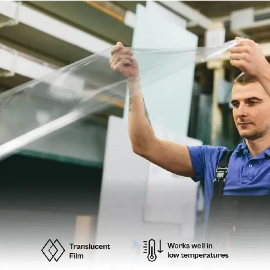 PSBM 4 Rolls Clear Blown Hand Stretch Wrap Pallet, 12 in. x 1500 Ft. x 90 Gauge image {3}