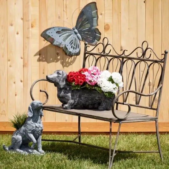 19"H Sullivans Gray Irish Setter Planter, Brown image {2}