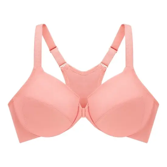 Glamorise Womens Front-Closure Smoothing WonderWire Underwire Bra 1247 Apricot image {3}