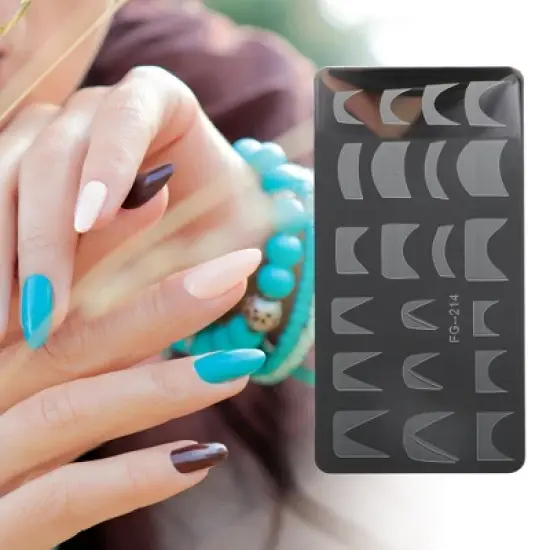 Unique Bargains Colorful Nail Art Stamp FG-214 Silver Tone 1 Pc image {4}