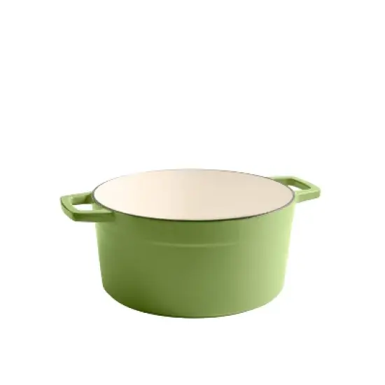 Martha Stewart 5qt Enameled Cast Iron Dutch Oven with Lid Bay Leaf: Oven-Safe, Smooth Surface Induction Compatible image {1}