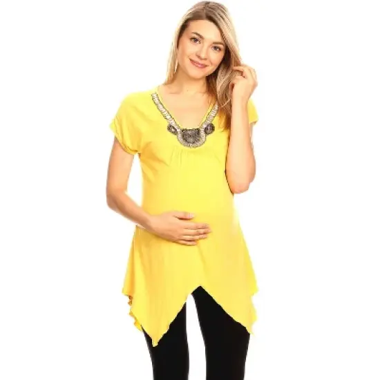 Maternity Myla Embellished Tunic Top - White Mark image {10}
