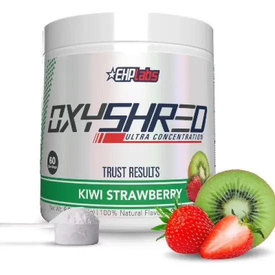 EHPlabs OxyShred Thermogenic Pre Workout & Fat Burner - Clinically Proven Preworkout Powder with Acetyl L Carnitine - Kiwi Strawberry, 60 Servings image {8}