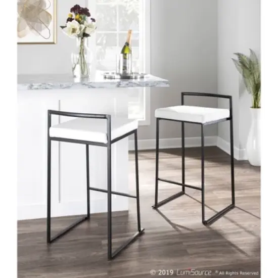 Set of 2 26" Fuji Contemporary Counter Height Barstools - LumiSource image {8}