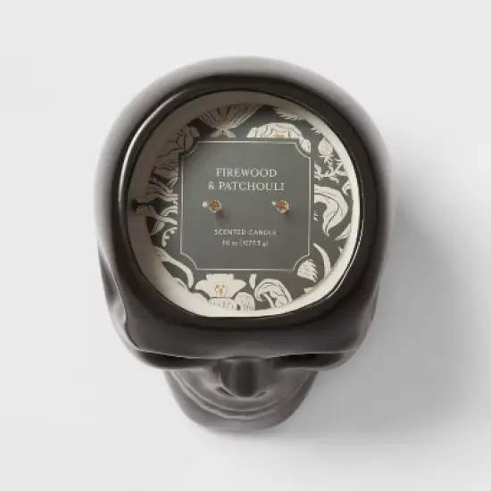 38oz XL Ceramic Skull Figural Candle Black - Threshold&trade; image {4}