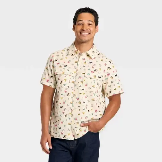 Latino Heritage Month Adult Short Sleeve Woven Shirt - Ivory image {1}