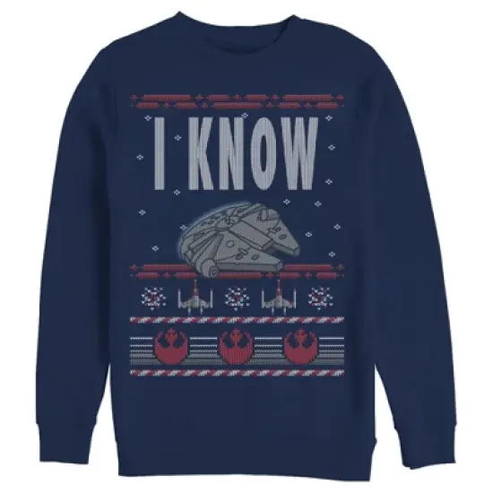 Men's Star Wars Christmas I Know Quote Sweatshirt image {2}