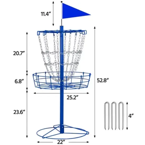 Yaheetech 12-Chain Disc Golf Basket Portable Metal Flying Disc Golf Practice Basket image {2}