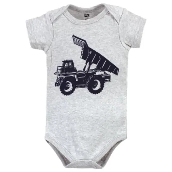 Hudson Baby Infant Boys Cotton Bodysuits, Construction Trucks image {2}