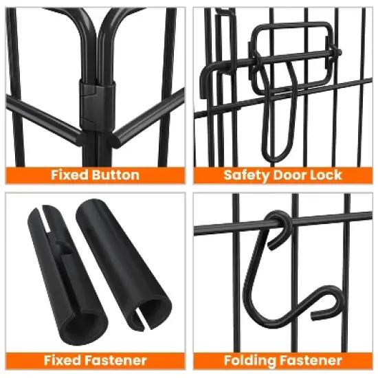 Yaheetech Foldable Metal Dog Exercise Pen Pet Playpen, Black image {3}