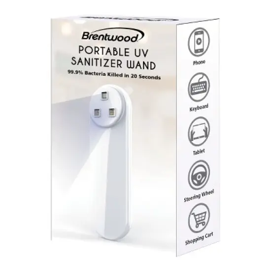 Brentwood Portable USB Multifunctional Hand Held UV Sanitizer Sterilizer Wand in White image {2}