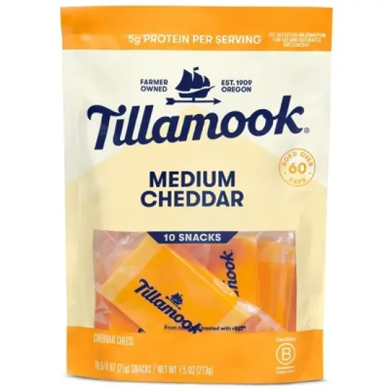 Tillamook Medium Cheddar Cheese Snack Portions - 7.5oz/10ct image {9}