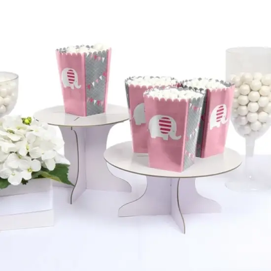 Big Dot of Happiness Pink Elephant - Girl Baby Shower or Birthday Party Favor Popcorn Treat Boxes - Set of 12 image {2}