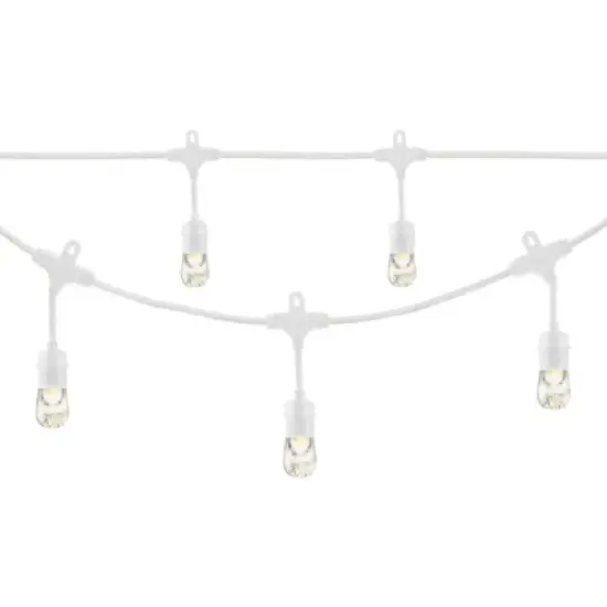 24ct Classic Caf&eacute; Integrated LED Bulb Outdoor String Lights White - White Wire - Enbrighten image {2}