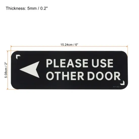 Unique Bargains Acrylic Business Please Use Other Door Left Arrow Sign image {1}