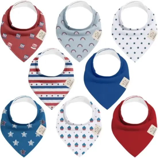 8pk Organic Baby Bandana Bibs, Baby Drool Bibs for Baby Boy, Girl, Baby Bibs for Infant, Newborn image {34}