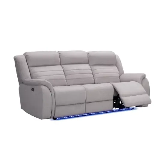 George Power Reclining Sofa with Heat and Massage Gray - Abbyson Living image {2}